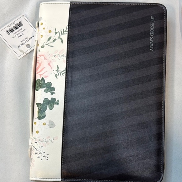 Floral Bible Cover Case with Handle, Zipper, “Always Choose Joy” on back, BNWT - Picture 9 of 11